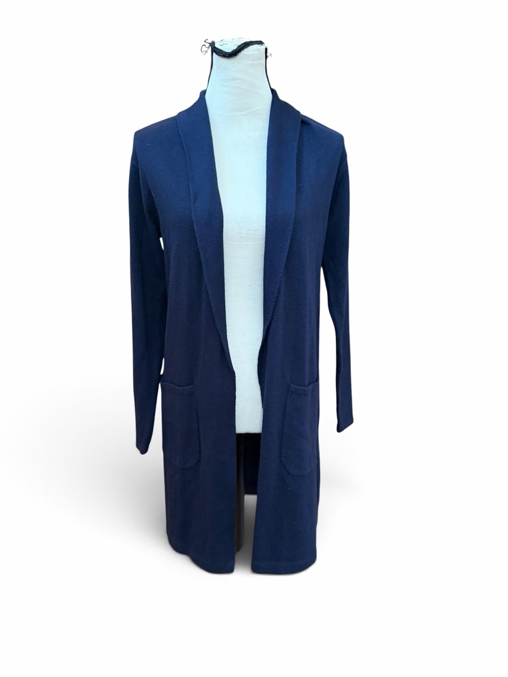 Talbots navy blue open cardigan with pockets